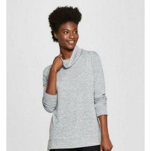 A New Day‎ Gray Silver Lurex Cowl Neck Top